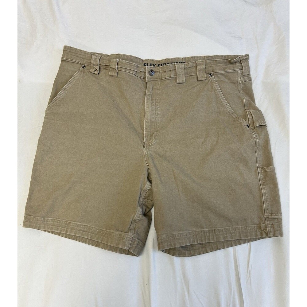 Duluth Trading Co Shorts Mens 46 Beige Flex Fire Hose Carpenter Utility